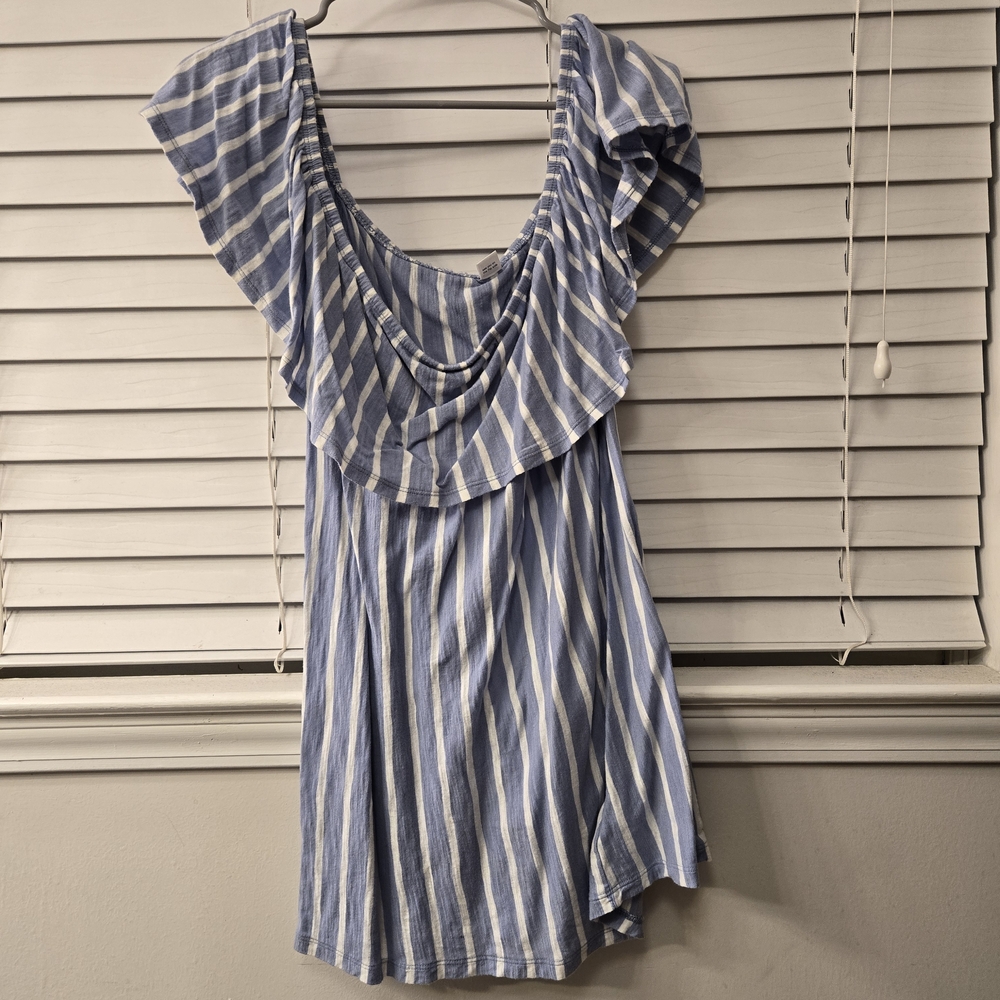 Old Navy Blue and White Striped Top